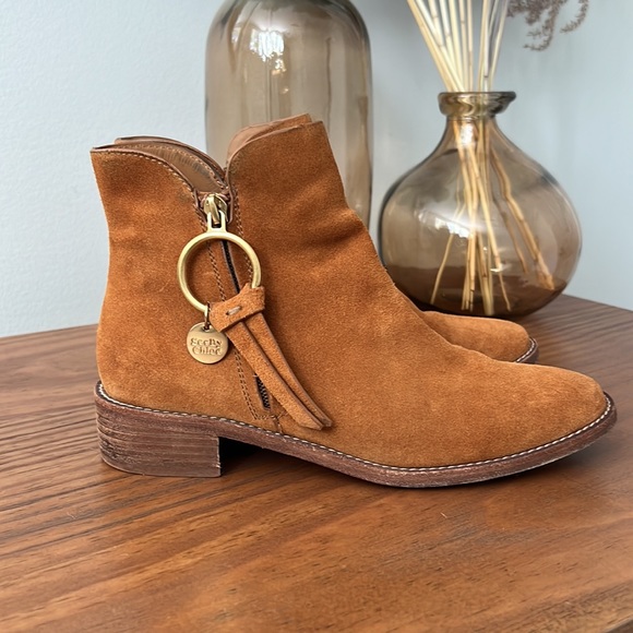See by Chloé Louise Tan Suede Ankle Booties - Picture 5 of 9